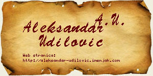 Aleksandar Udilović vizit kartica